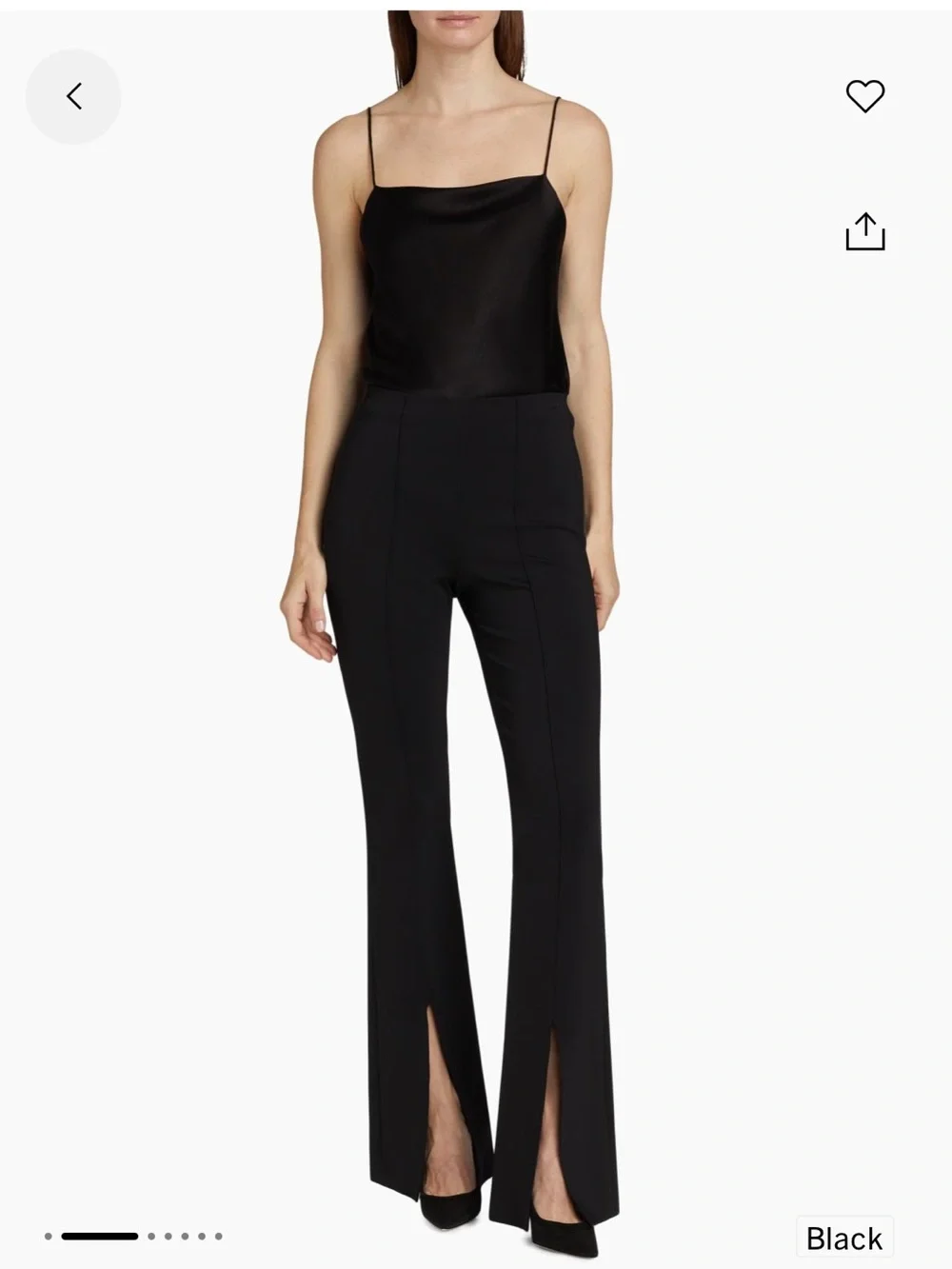 Alice + Olivia Black Emiko Split-Hem Flare Pants Size 0 - Picture 1 of 9